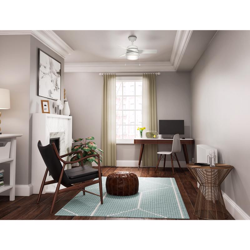 Hunter Aker 36 in. White LED Indoor Ceiling Fan