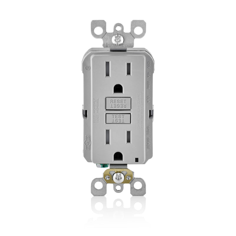 Leviton 15 amps 125 V Duplex Gray GFCI Outlet 5-15R