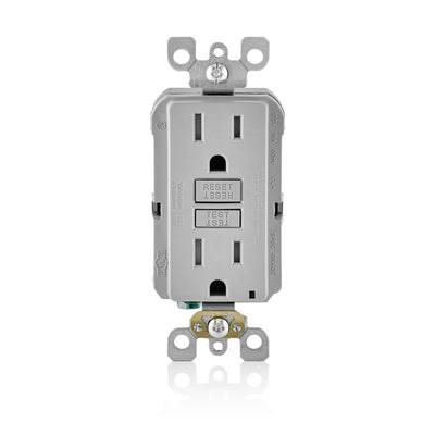 Leviton 15 amps 125 V Duplex Gray GFCI Outlet 5-15R