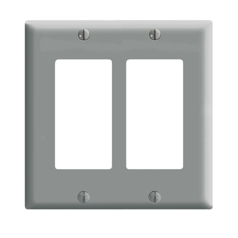 Leviton Decora Gray 2 gang Thermoset Plastic Decorator Wall Plate