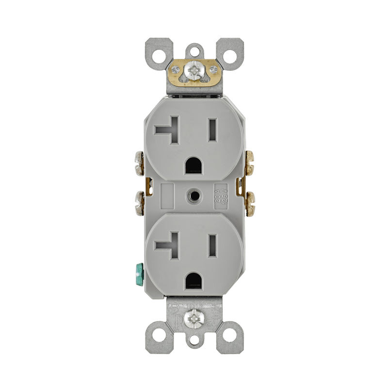 Leviton 20 amps 125 V Duplex Gray Outlet 5-20R