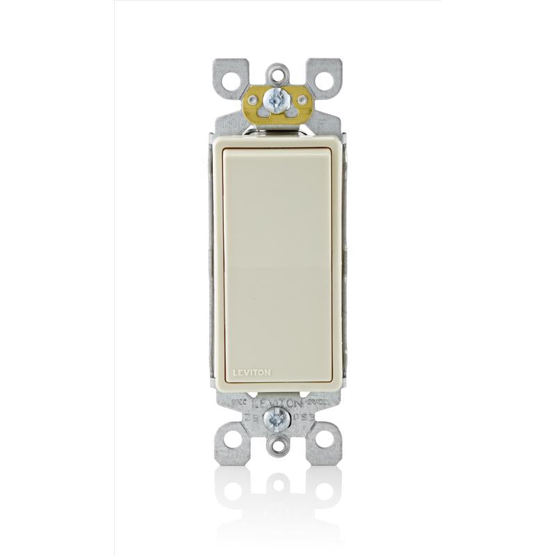 Leviton Decora 15 amps Four Pole Rocker AC Quiet Switch Light Almond
