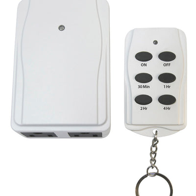 Prime Indoor Timer With Remote Control and Grounded Outlets White