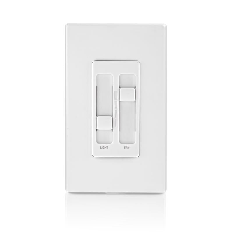 Leviton Decora SureSlide White Fan/LED Dimmer Slide Switch