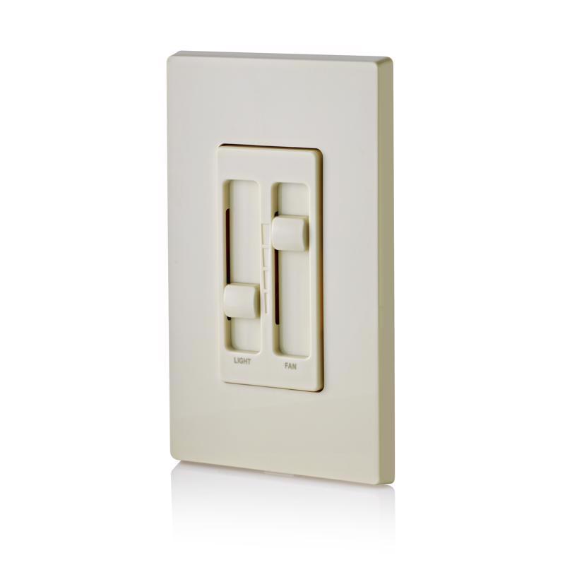 Leviton Decora SureSlide Light Almond Fan/LED Dimmer Slide Switch