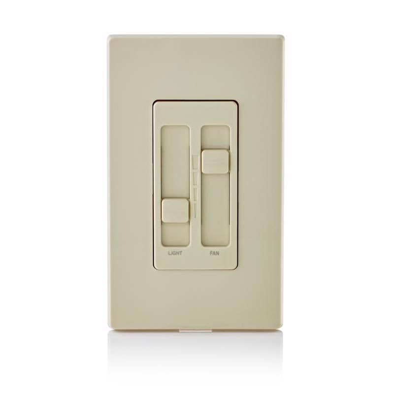 Leviton Decora SureSlide Ivory Fan/LED Dimmer Slide Switch