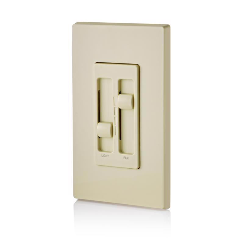 Leviton Decora SureSlide Ivory Fan/LED Dimmer Slide Switch