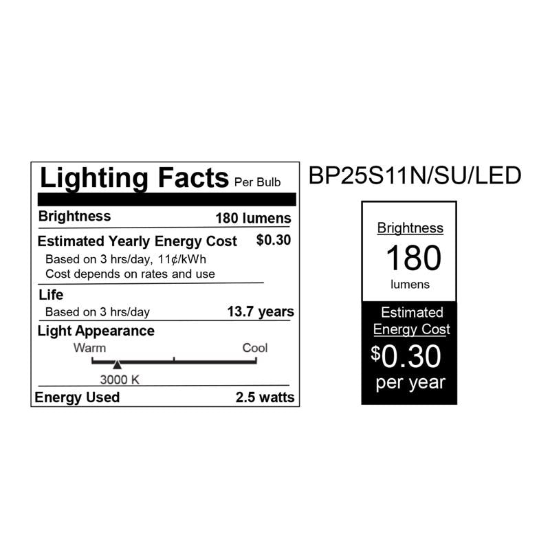 Feit S11 E17 (Intermediate) LED Bulb Bright White 25 Watt Equivalence