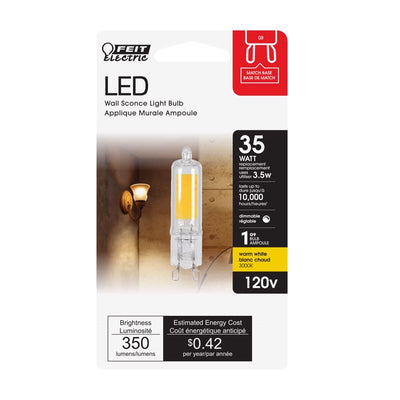 Feit T4 G9 LED Bulb Bright White 35 Watt Equivalence