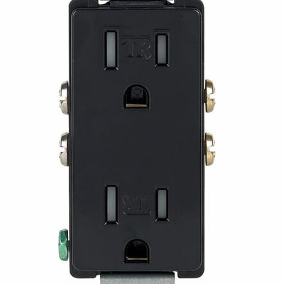 Leviton Decora 15 amps 125 V Duplex Black Outlet 5-15R