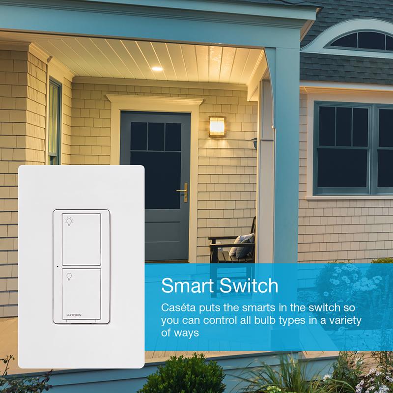 Lutron Caseta 5 amps Single Pole Wireless Smart-Enabled Rocker Switch White