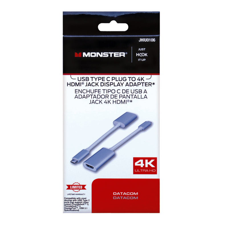 Monster Just Hook It Up USB Type C Plug to HDMI Adapter