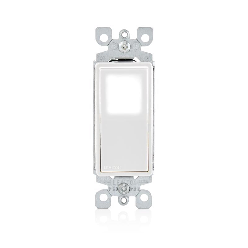 Leviton Decora 15 amps Three Pole Rocker 3-Way Illuminated Switch White