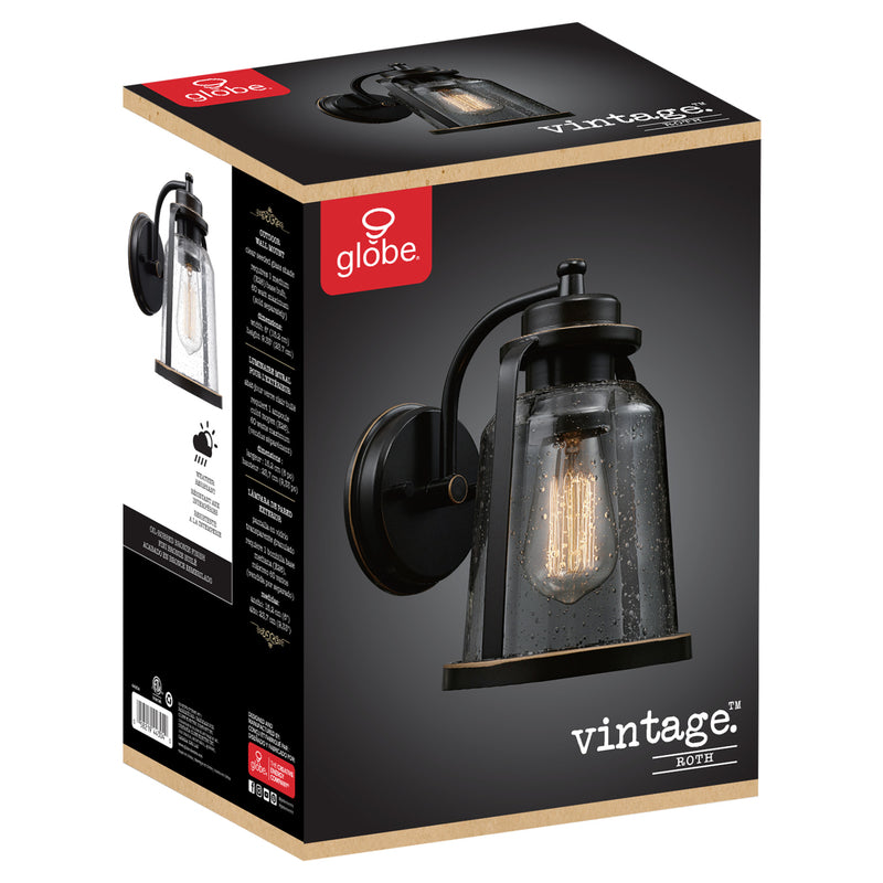 Globe Electric Vintage 1-Light Oil Rubbed Bronze Roth Wall Sconce