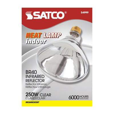 Satco 250 W BR40 Heat Lamp Incandescent Bulb E26 (Medium) Warm White