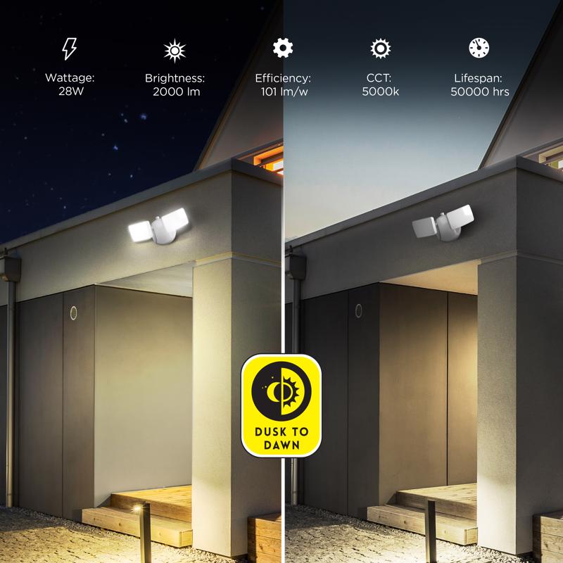 Feit LED Dusk to Dawn Hardwired LED White Security Floodlight