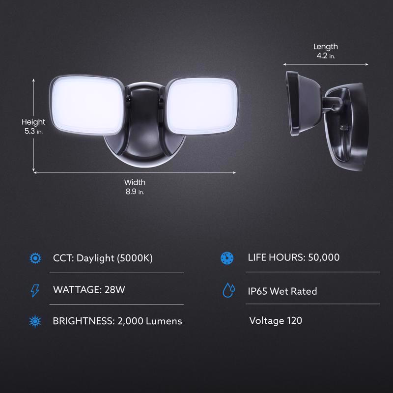 Feit LED Switch Hardwired LED Bronze Security Floodlight