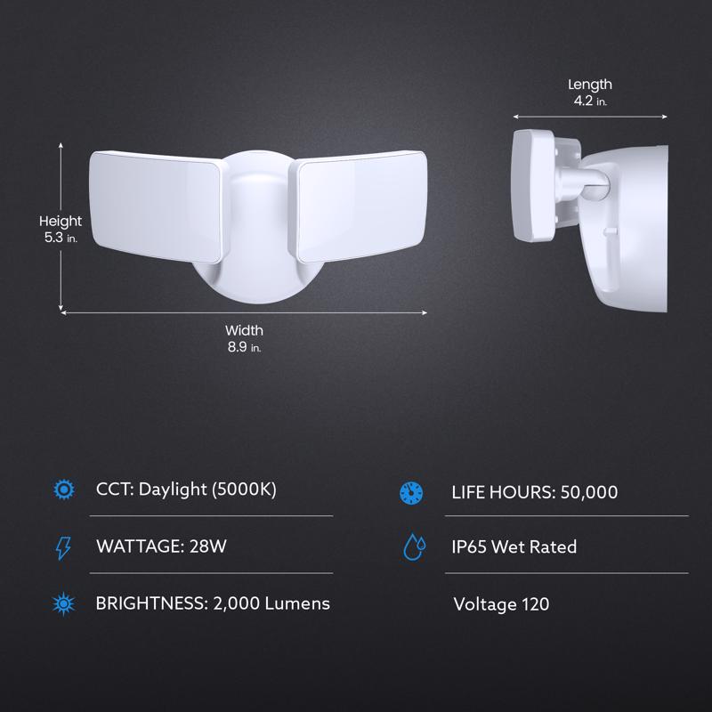 Feit LED Switch Hardwired LED White Security Floodlight