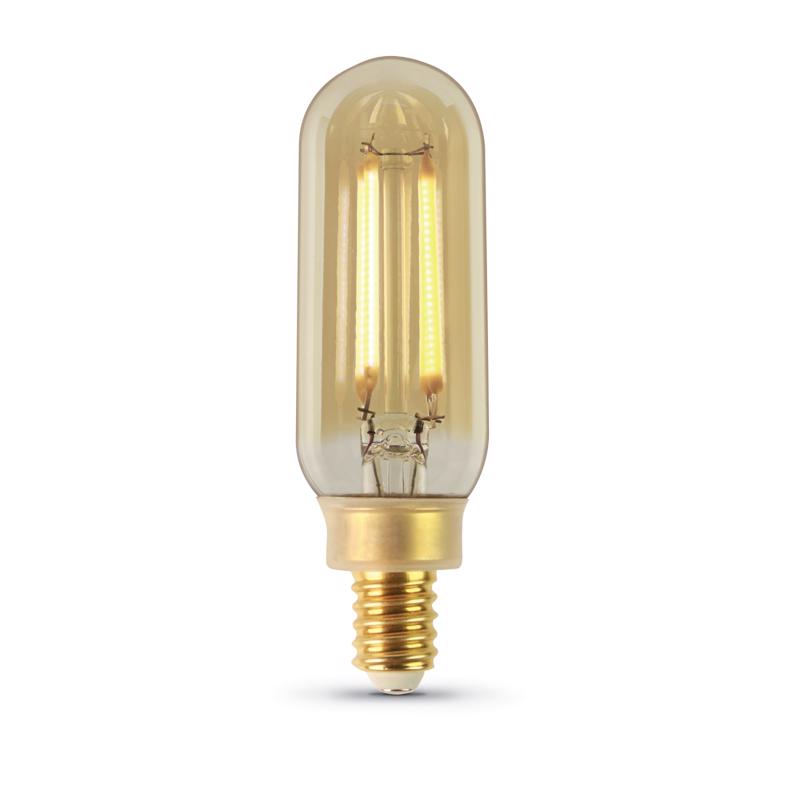 Feit T8 E12 (Candelabra) LED Bulb Amber 40 Watt Equivalence