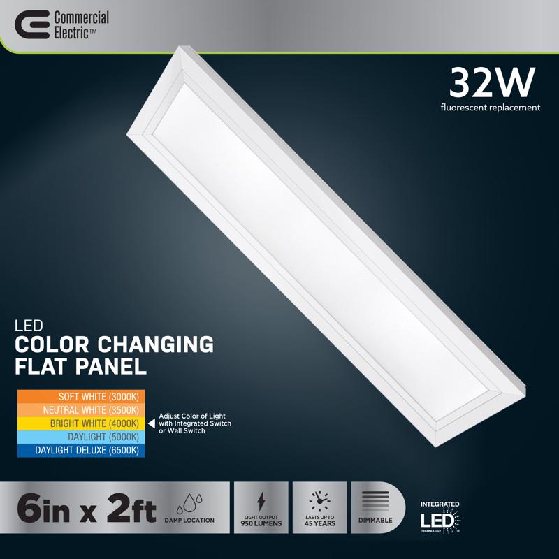 Feit EDGELIT 1 in. H X 6 in. W X 24 in. L White LED Flat Panel Light Fixture