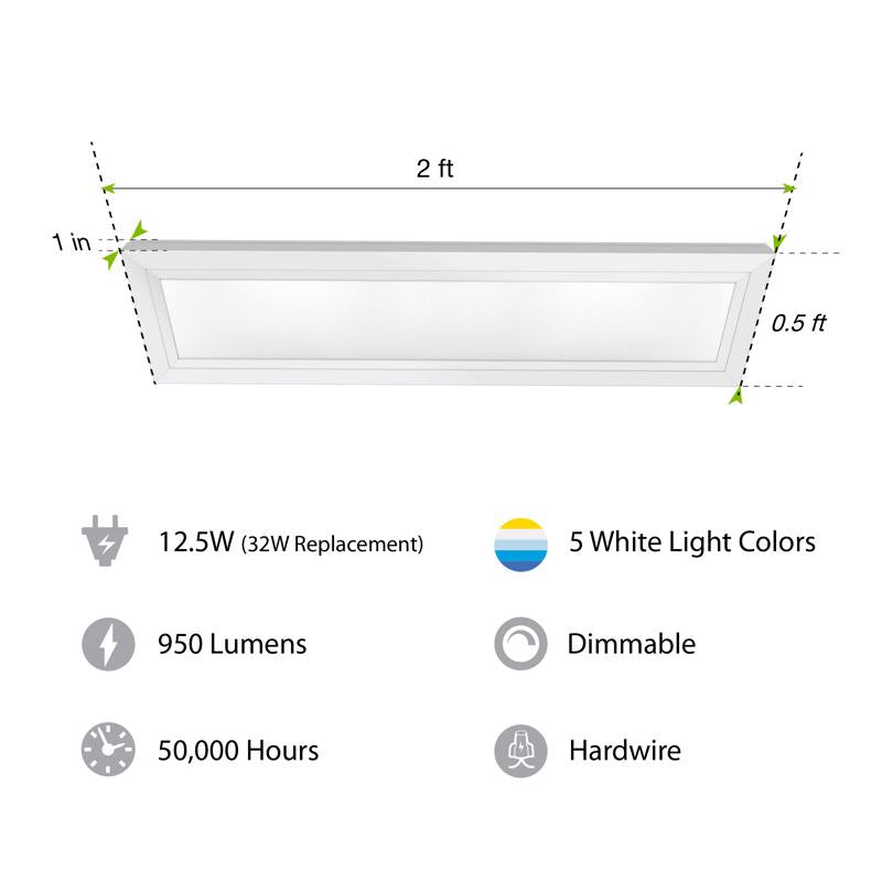 Feit EDGELIT 1 in. H X 6 in. W X 24 in. L White LED Flat Panel Light Fixture