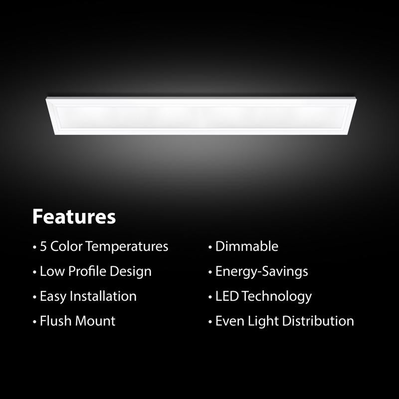 Feit EDGELIT 0.9 in. H X 6 in. W X 47.3 in. L White LED Flat Panel Light Fixture