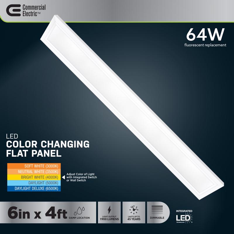 Feit EDGELIT 0.9 in. H X 6 in. W X 47.3 in. L White LED Flat Panel Light Fixture