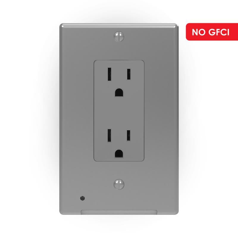Westek LumiCover Satin Nickel 1 gang Plastic Decorator Nightlight Wall Plate