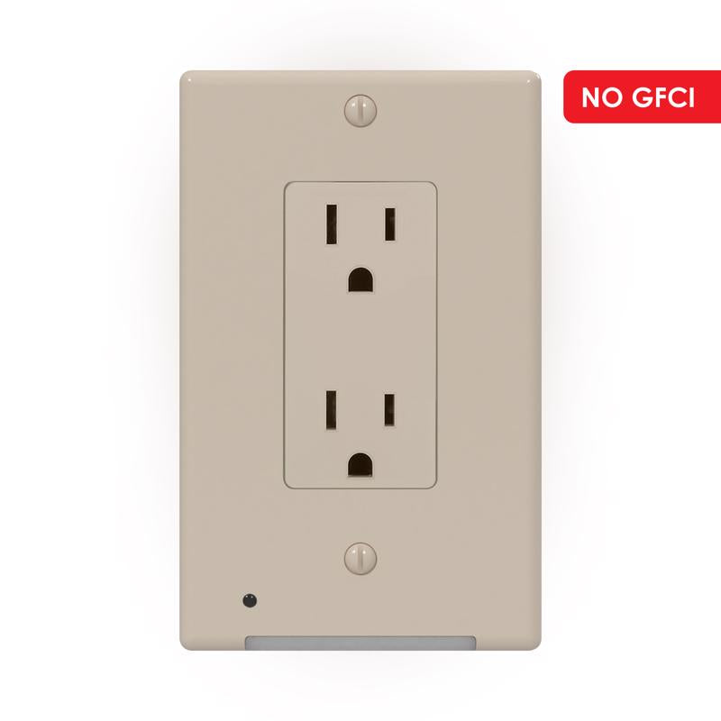 Westek LumiCover Almond 1 gang Plastic Decorator Nightlight Wall Plate