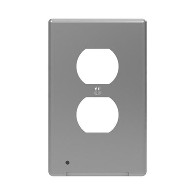 Westek LumiCover Satin Nickel 1 gang Plastic Duplex Nightlight Wall Plate