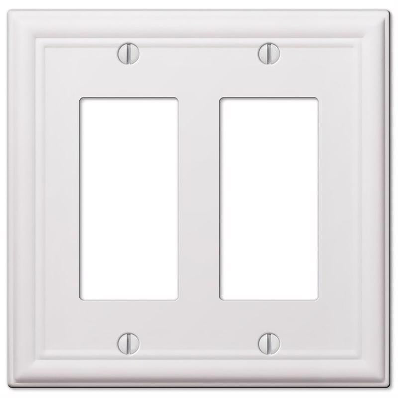 Amerelle Chelsea White 2 gang Stamped Steel Decorator Wall Plate