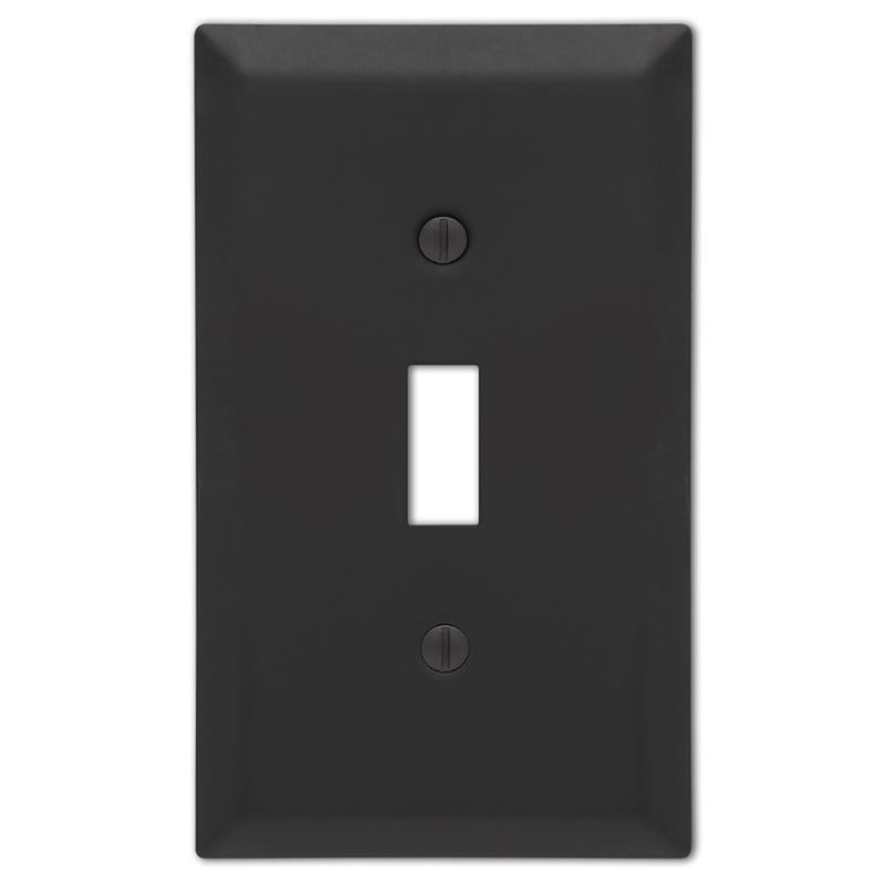 Amerelle Century Matte Black 1 gang Stamped Steel Toggle Wall Plate