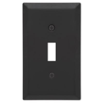 Amerelle Century Matte Black 1 gang Stamped Steel Toggle Wall Plate