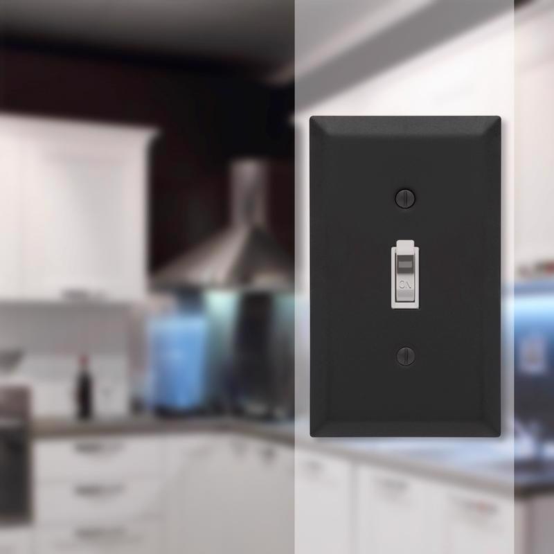 Amerelle Century Matte Black 1 gang Stamped Steel Toggle Wall Plate
