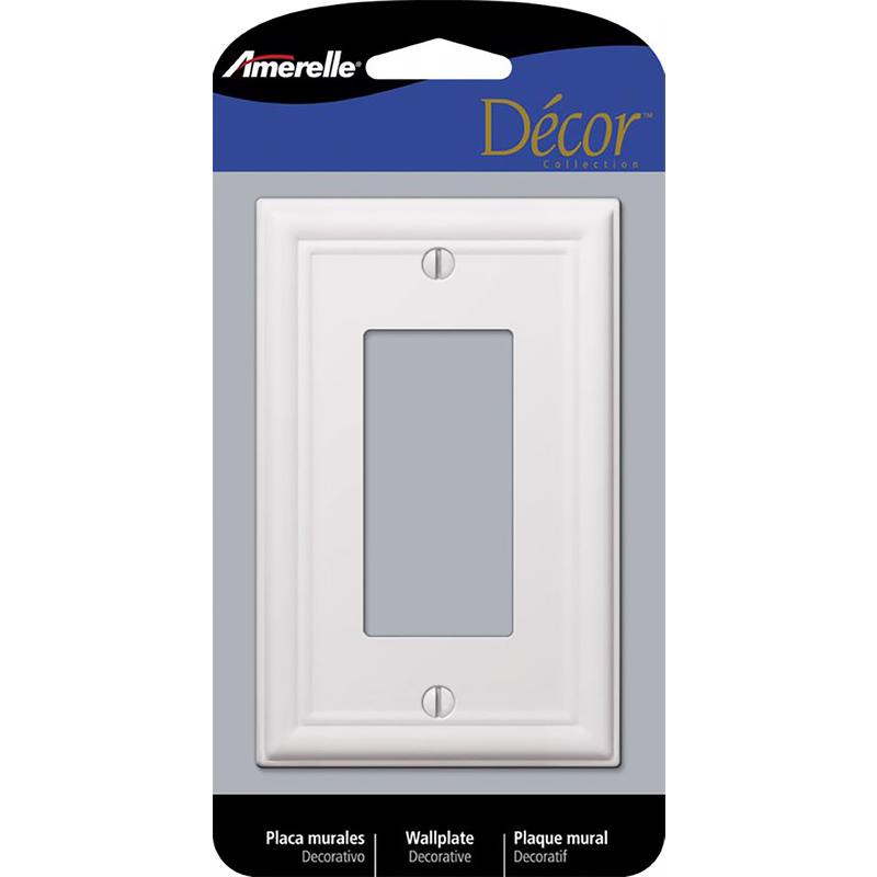 Amerelle Chelsea White 1 gang Stamped Steel Decorator Wall Plate