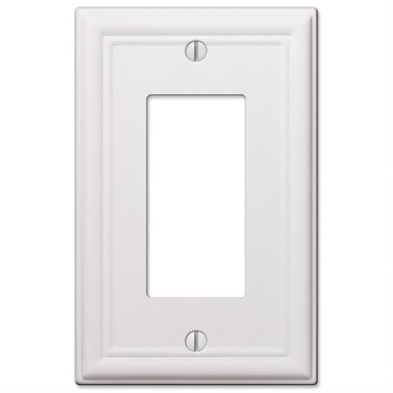 Amerelle Chelsea White 1 gang Stamped Steel Decorator Wall Plate