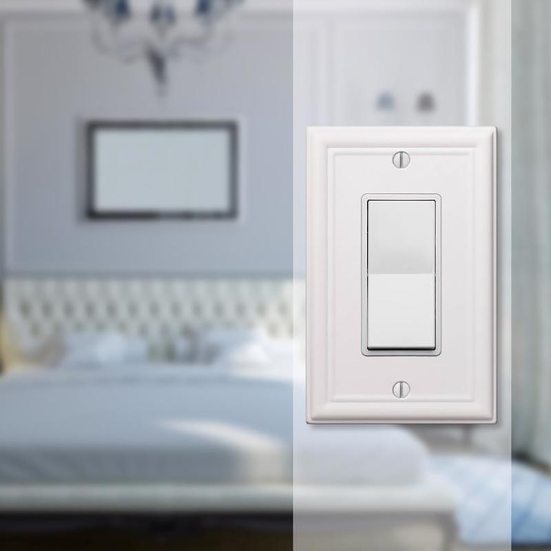 Amerelle Chelsea White 1 gang Stamped Steel Decorator Wall Plate