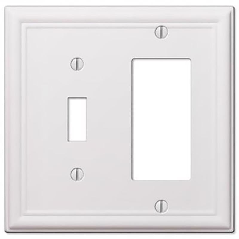 Amerelle Chelsea White 2 gang Stamped Steel Decorator/Toggle Wall Plate