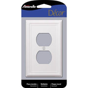 Amerelle Chelsea White 2 gang Stamped Steel Duplex Wall Plate