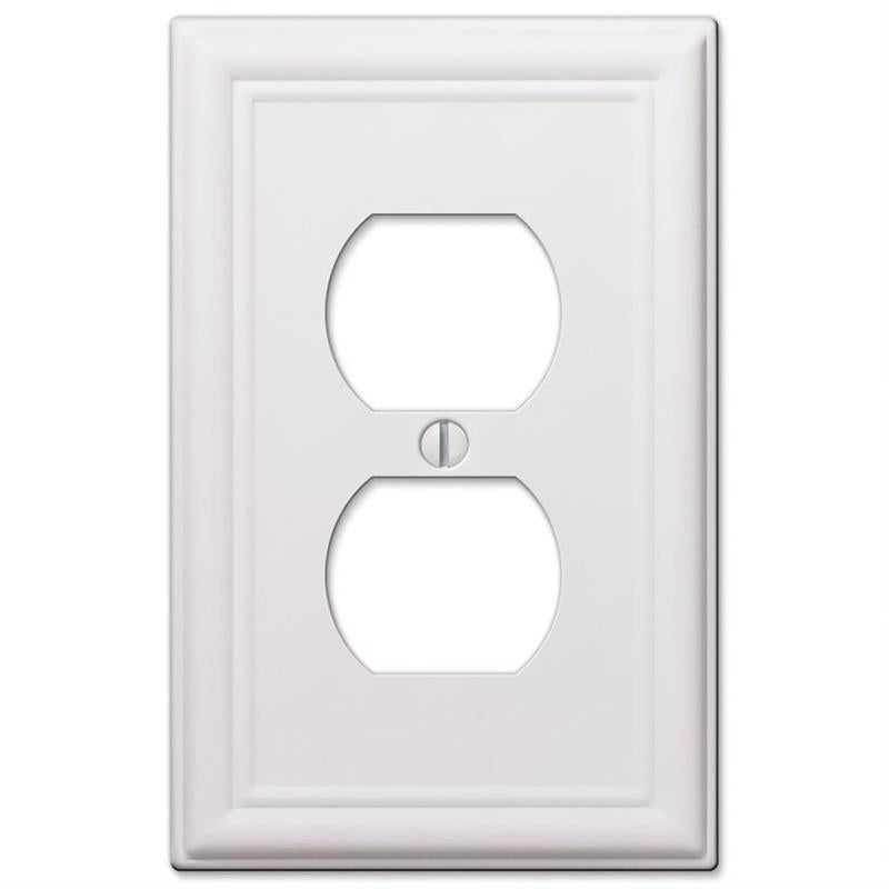 Amerelle Chelsea White 2 gang Stamped Steel Duplex Wall Plate