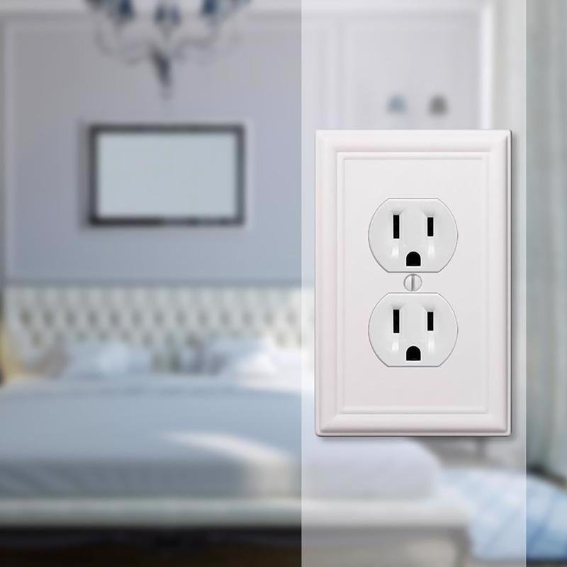 Amerelle Chelsea White 2 gang Stamped Steel Duplex Wall Plate