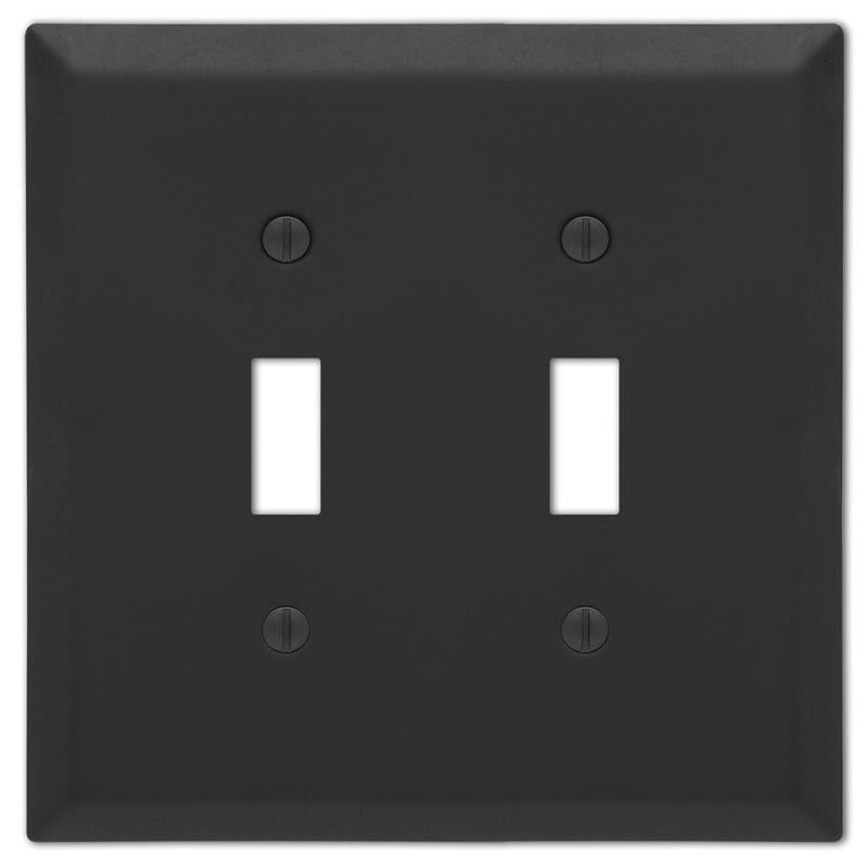 Amerelle Century Matte Black 2 gang Stamped Steel Toggle Wall Plate