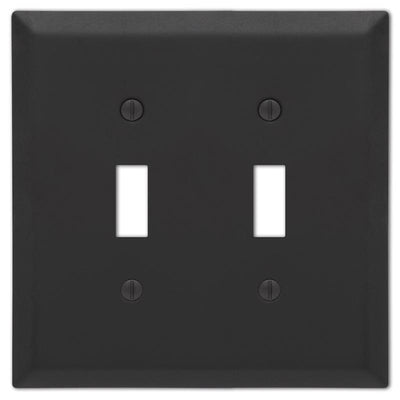 Amerelle Century Matte Black 2 gang Stamped Steel Toggle Wall Plate