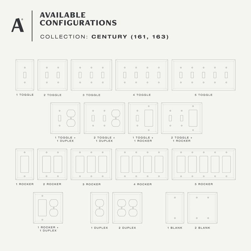 Amerelle Century Matte Black 2 gang Stamped Steel Toggle Wall Plate