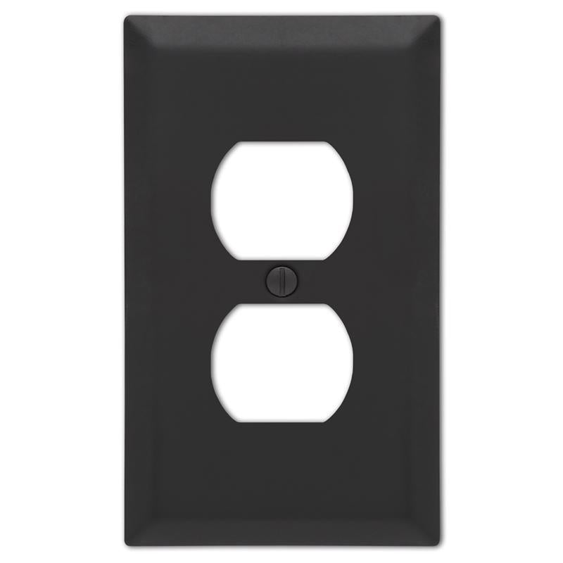 Amerelle Century Matte Black 1 gang Stamped Steel Duplex Wall Plate