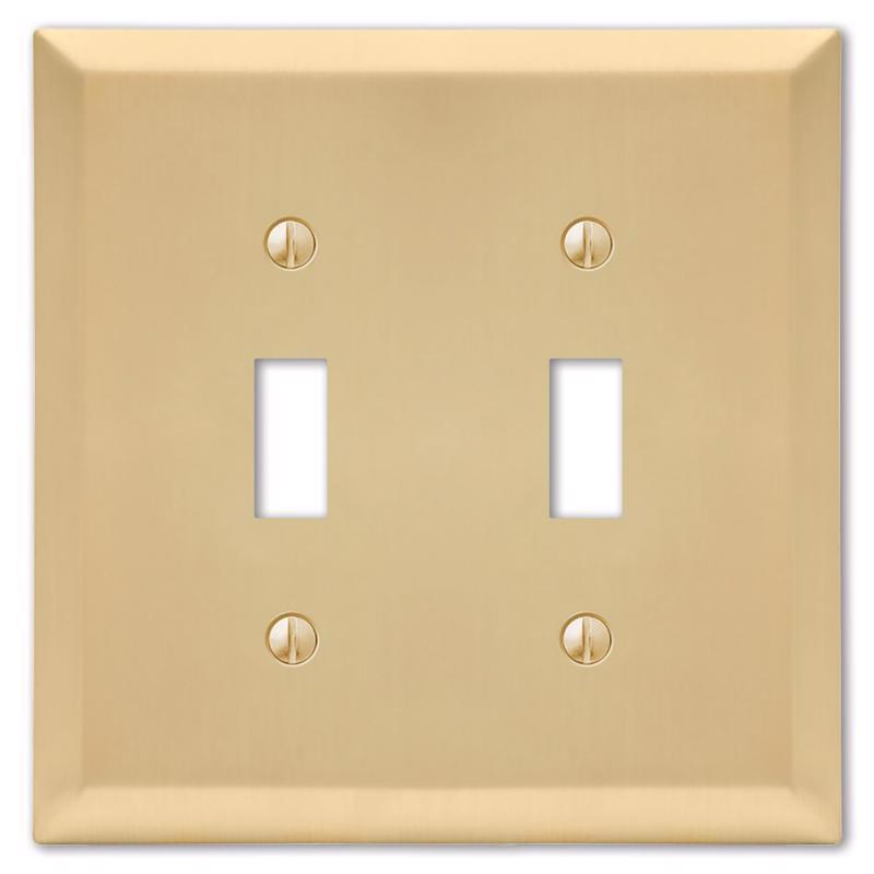 Amerelle Century Satin Brass 2 gang Stamped Steel Toggle Wall Plate