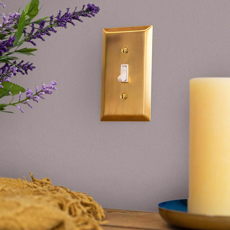 Amerelle Century Satin Brass 2 gang Stamped Steel Toggle Wall Plate