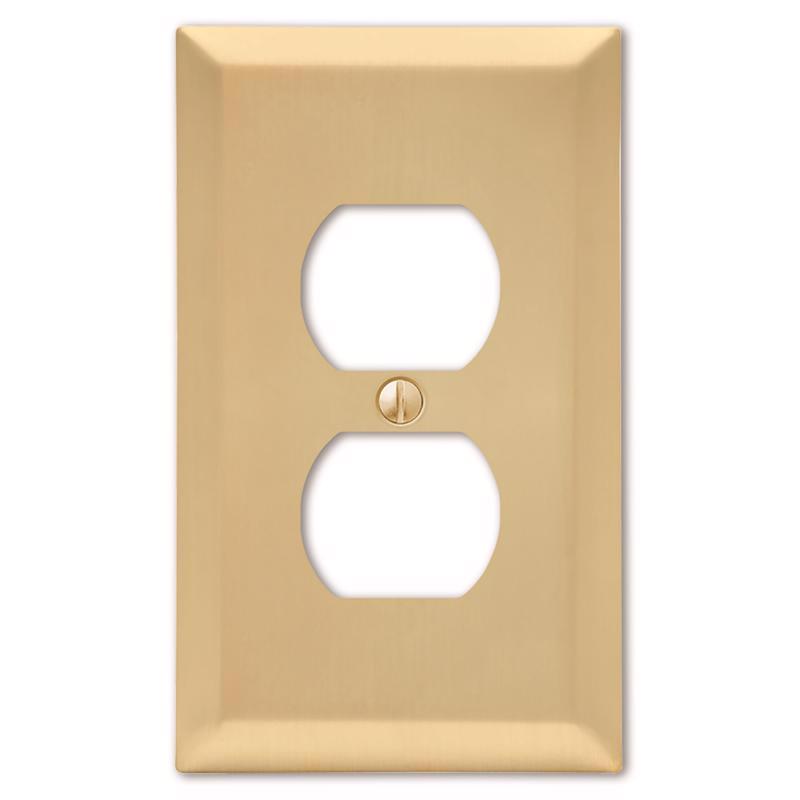 Amerelle Century Satin Brass 2 gang Stamped Steel Duplex Wall Plate