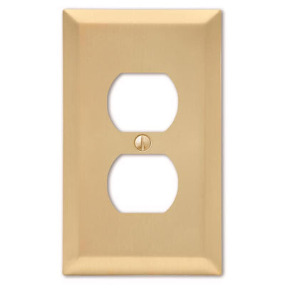 Amerelle Century Satin Brass 2 gang Stamped Steel Duplex Wall Plate