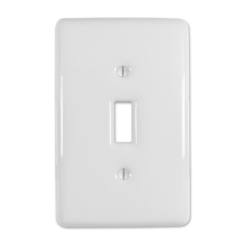 Amerelle Metro White 1 gang Stamped Steel Toggle Wall Plate